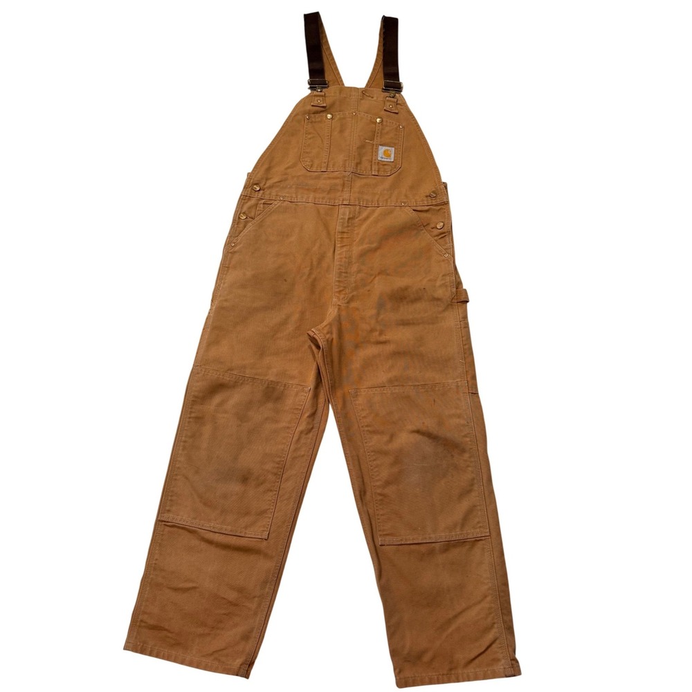 Carhartt Men's Brown Cotton Duck Bib Overalls - 38x30